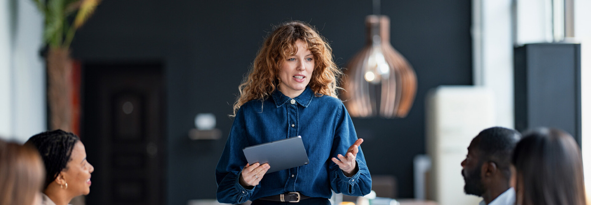 Small business leader in a meeting