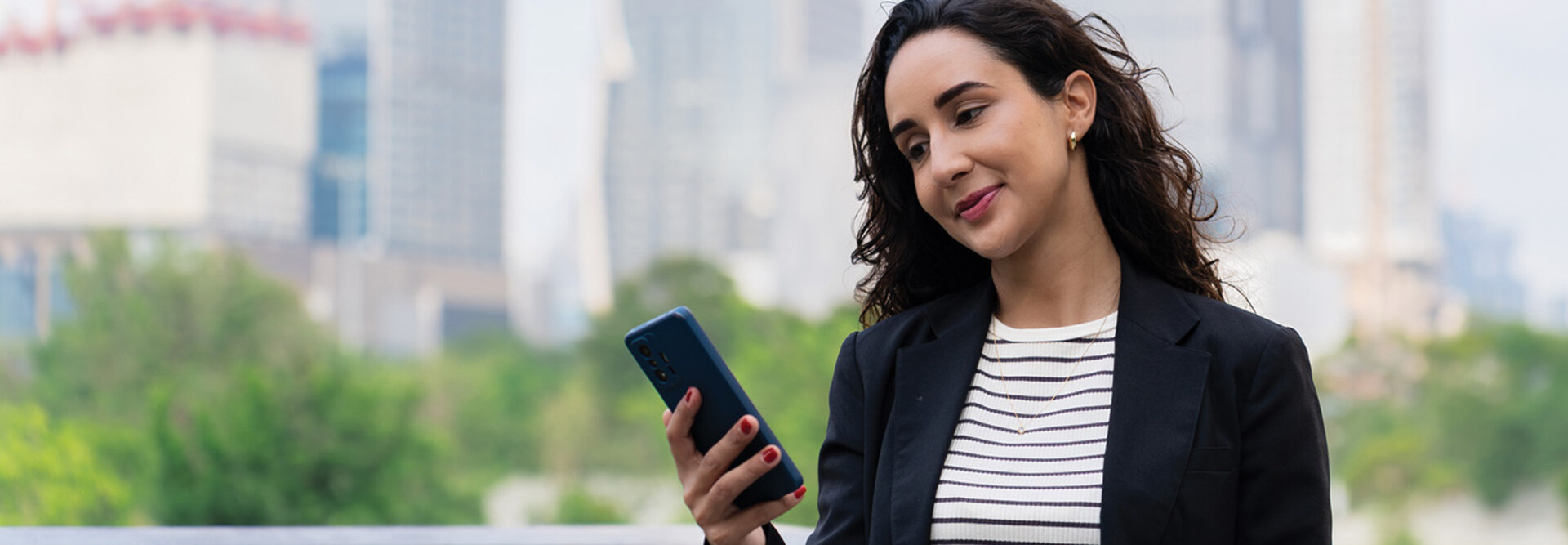 A woman using a smartphone