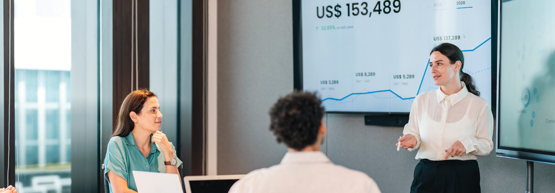 Business presentation in a meeting room 