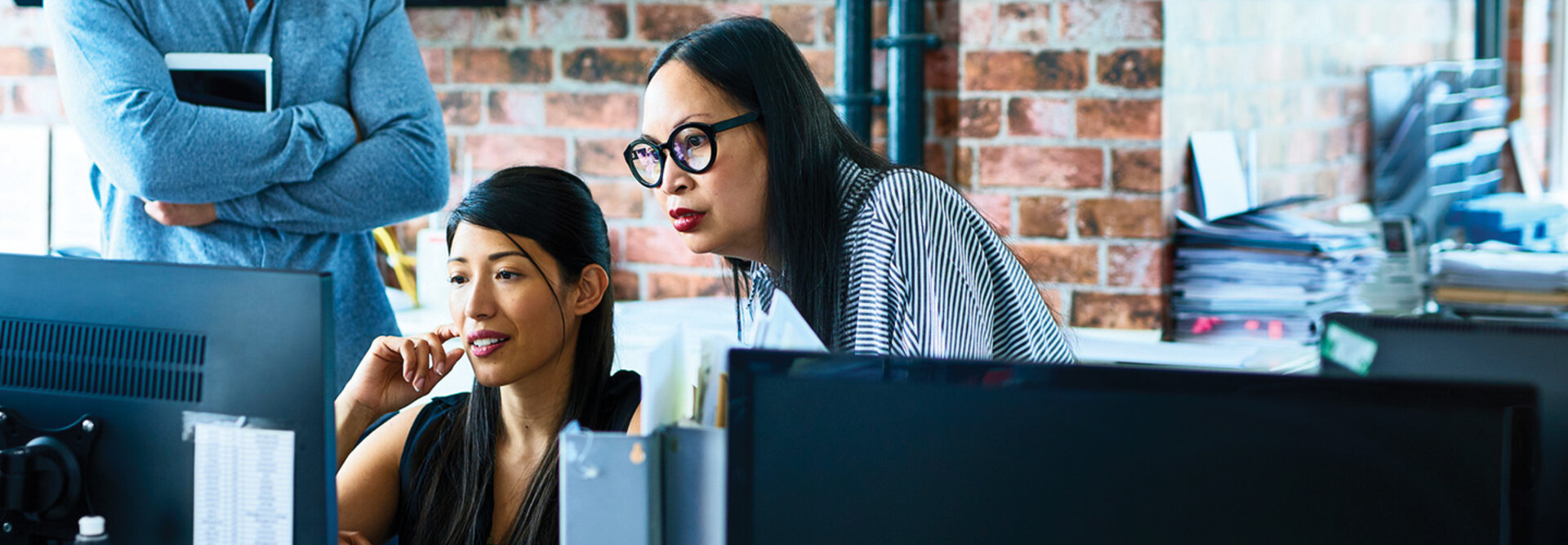 People working in modern office