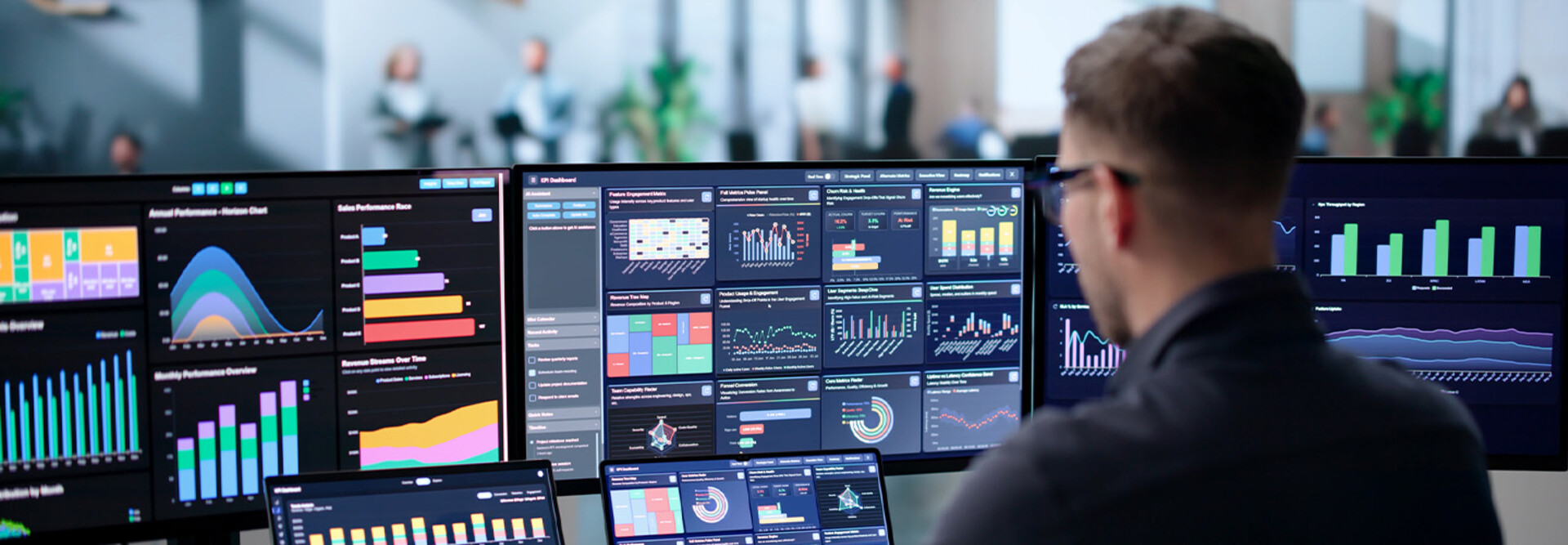 Person reviewing analytics