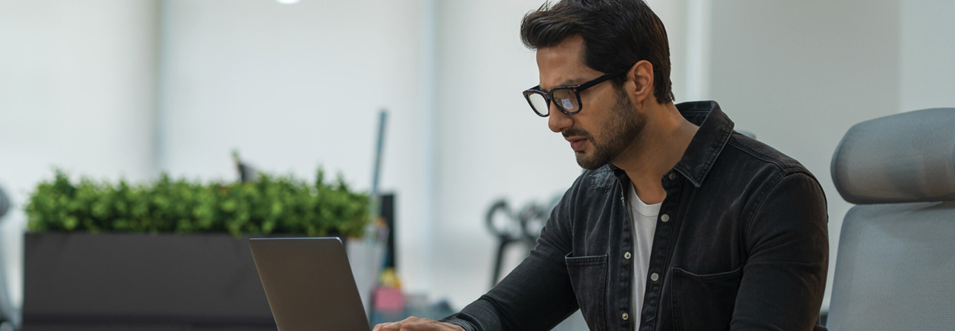 A businessman on his laptop