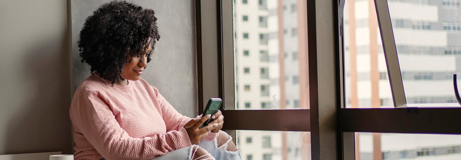 Woman handling her finances from home