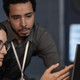 Coworkers collaborate in office