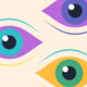 Abstract image of illustrated eyes 