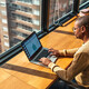 Person working in the office on a laptop