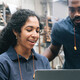 Workers in a manufacturing facility