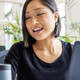 Person using an AI assistant in the office