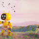 Colorful AI bots in a fairy tale background