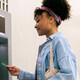 Person using an ATM