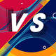 Abstract image showing "versus" overlap of shapes