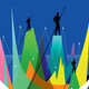 Abstract of data points as sailboats
