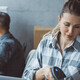 Small business owners processing orders