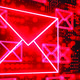 Neon email symbol in red