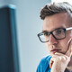Person using computer in the office