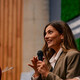 People speaking at conference