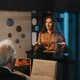 Person presenting data