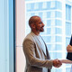 A business meeting ends with a handshake