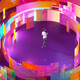 Person surrounded by screens
