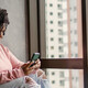 Woman handling her finances from home