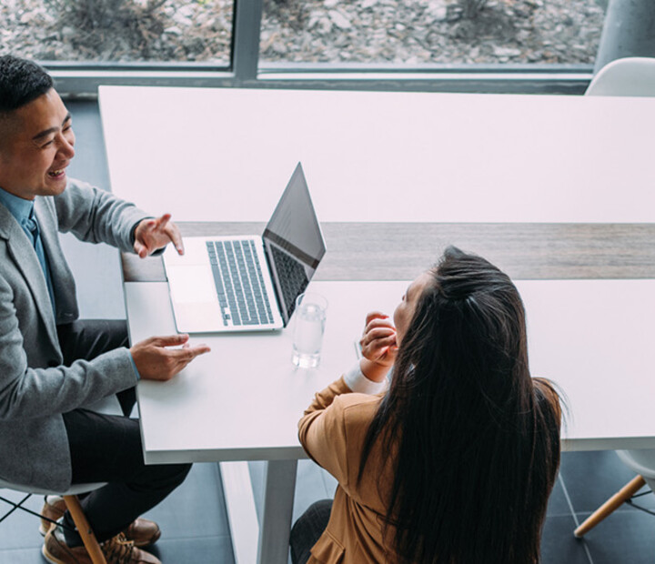 Co-workers collaborating