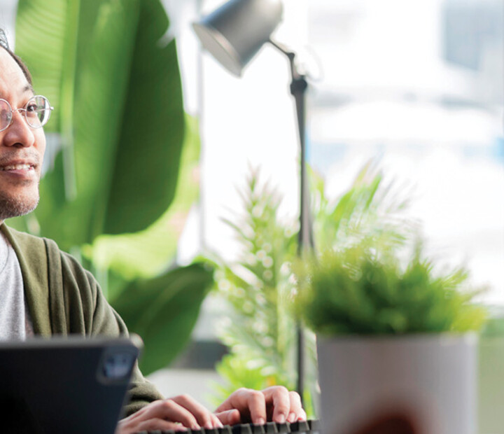 Man working in a home office 