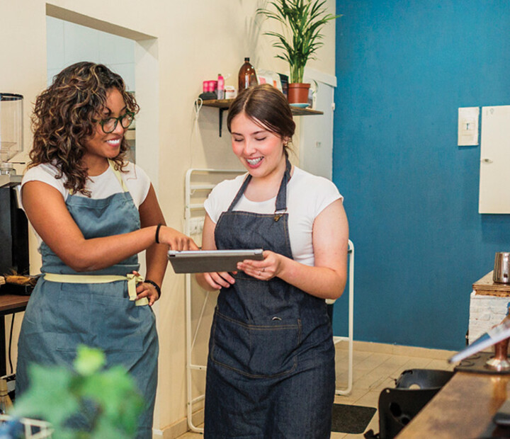 Two Employees in a Coffee Shop
