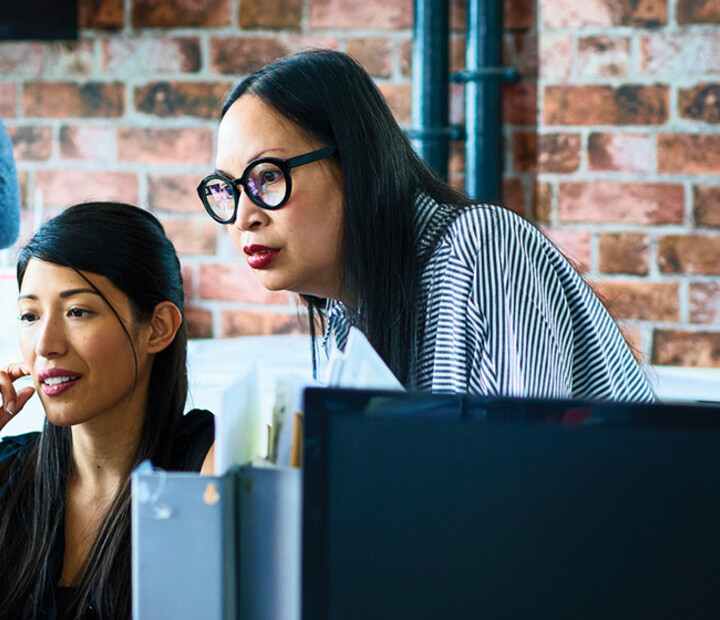 People working in modern office