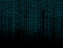 glowing blue binary code matrix background wide banner