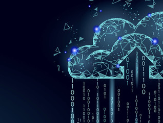 Cloud computing online storage low poly. Polygonal future modern internet business technology. Blue glowing global data information exchange