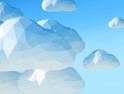 Abstract 3D clouds on blue sky background