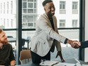 client handshake in business meeting