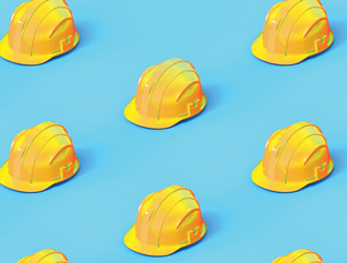Illustration of hard hats