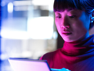Person using a digital tablet