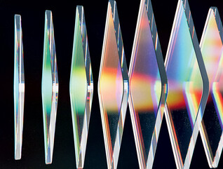 Abstract image of mirrors with a prism