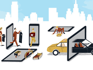 Animated graphic representative of CRM technology