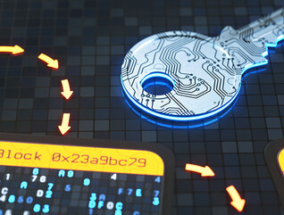 Blockchain digital encryption key concept
