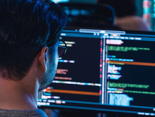 Developer working in the office