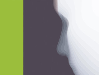 Head profile with gradient fade colors