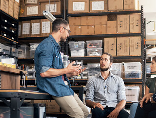 Group of colleagues having a discussion