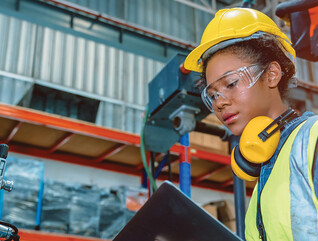 Manufacturing worker in a factory