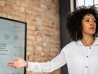Woman at a whiteboard