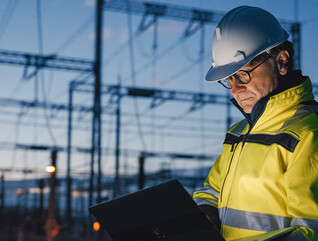 Workman at power facility