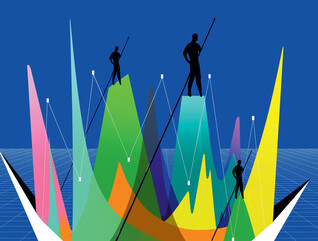 Abstract of data points as sailboats