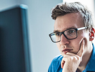 Person using computer in the office