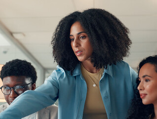 Employees collaborating