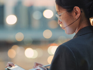 Person looking at a tablet