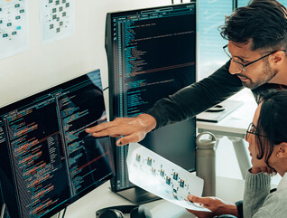 Coworkers collaborating