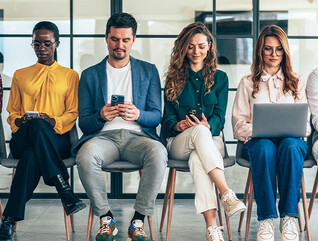 People using devices