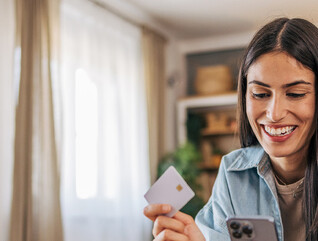 Person using credit card